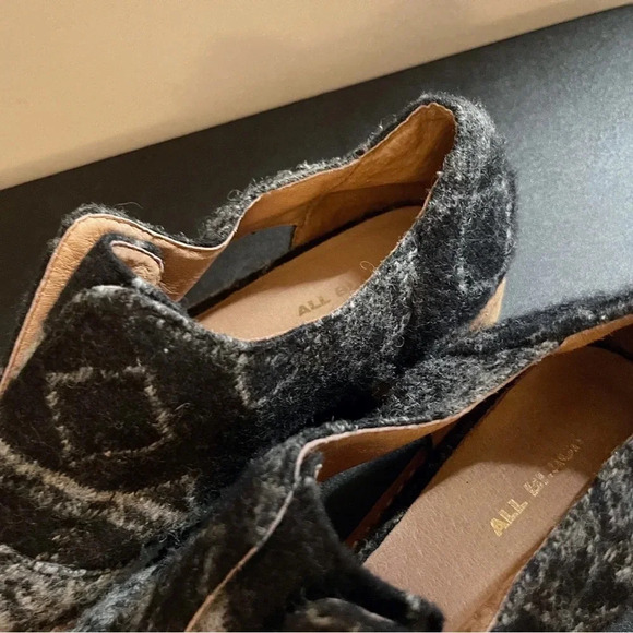 All Black wool upper loafer cut out sides size 8.5 fall casual western - Picture 8 of 12